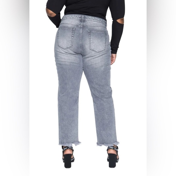 Juicy Couture Plus-Size Venice Straight Leg Jeans Size 18W Grey Marble Wash NWT - Picture 3 of 13